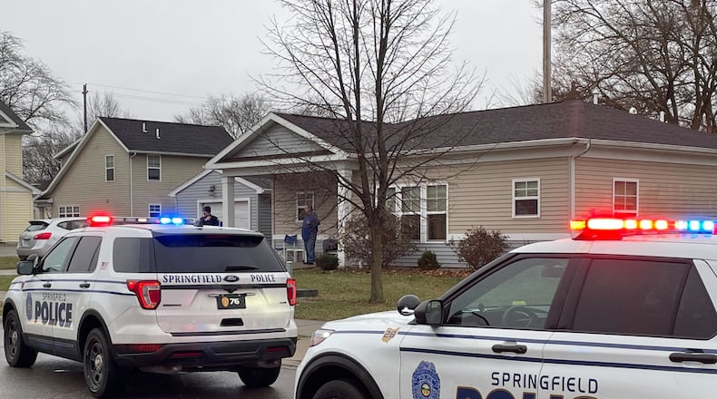 Springfield police units outside a house in the 1800 block of Lincoln Park South in Springfield | BILL LACKEY/STAFF