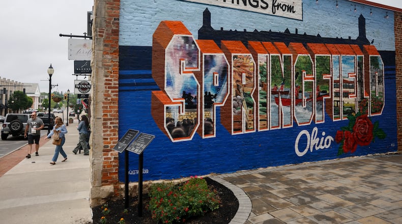 Customers walk out of restaurants on North Fountain Avenue on Thursday, May 29, 2025. JOSEPH COOKE/STAFF