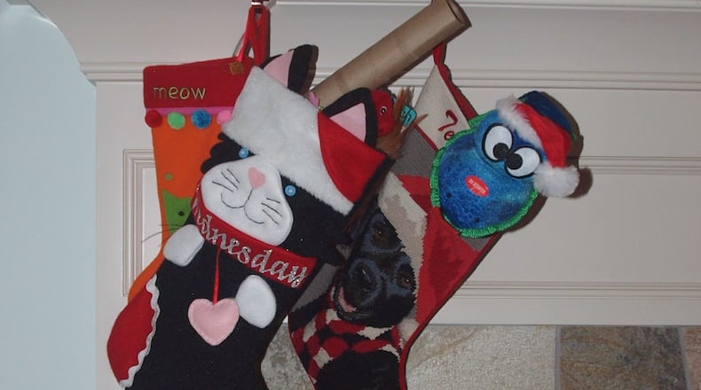 Teddy’s, Abby’s and Wednesday’s stockings. KARIN SPICER/CONTRIBUTED