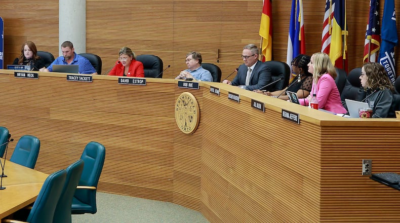 The Springfield City Commission during a special meeting Monday, August 5, 2024. BILL LACKEY/STAFF