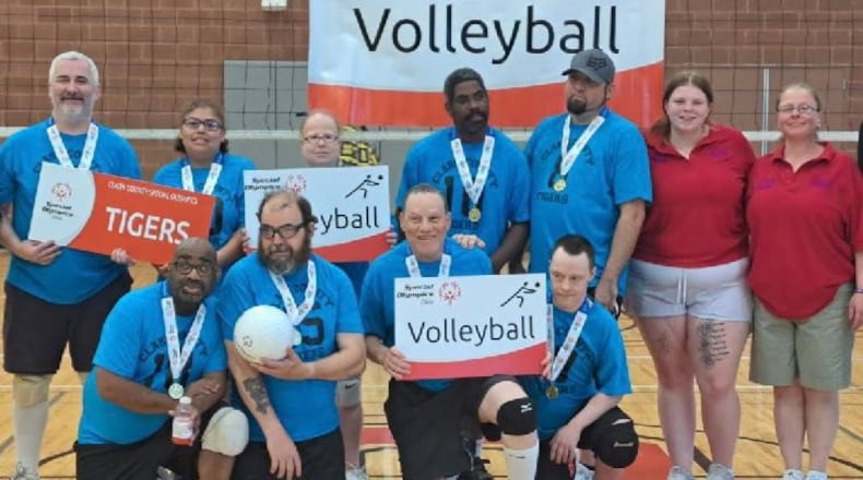 The Clark County Special Olympics Volleyball Team stands together after a recent game. KATHRYN CHAMBERS