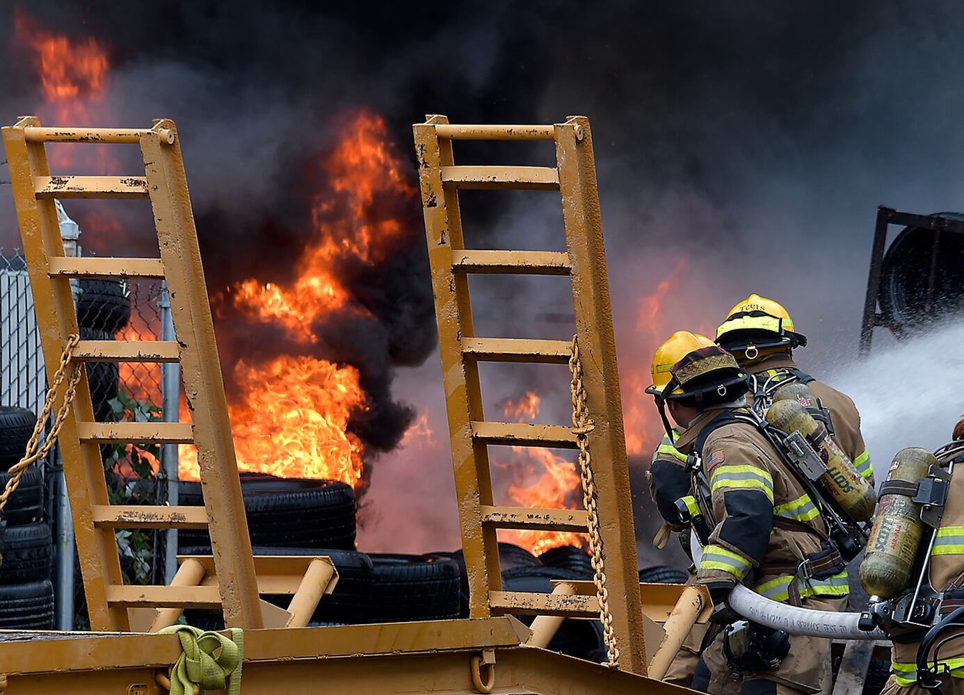 Tire Fire At Auto Center in Springfield
