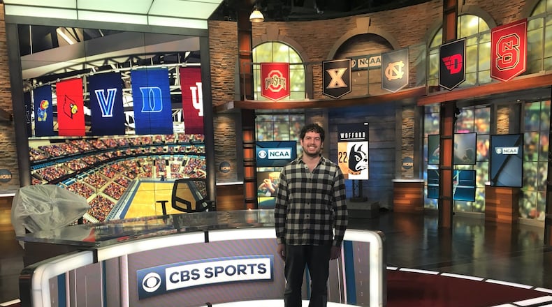 Alex Katz poses for a photo on the set where the NCAA tournament selection show is held. David Jablonski/Staff