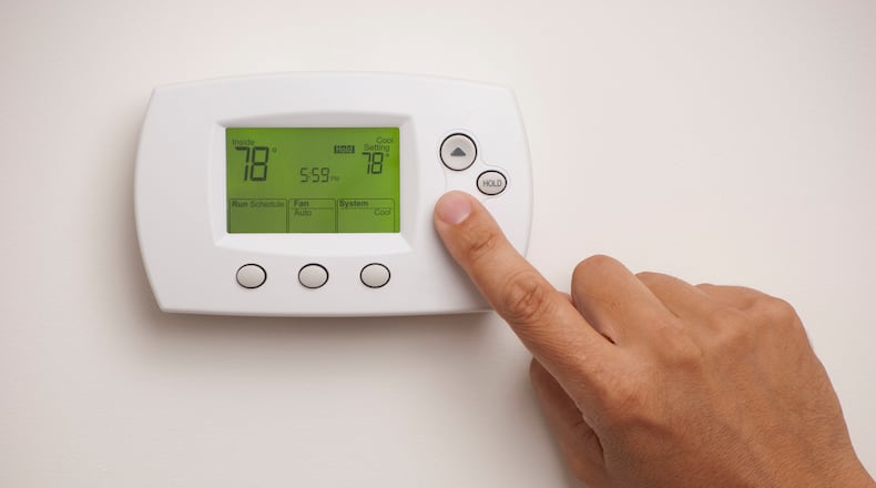 Digital Thermostat set at 78 degrees. iSTOCK/COX
