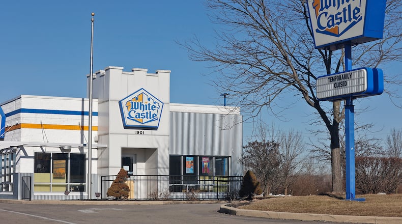 The White Castle at 1901 North Bechtle Ave. is shown Thursday, Feb. 2, 2023. Company officials confirmed that a temporary closing after a fire last year is now permanent. BILL LACKEY/STAFF