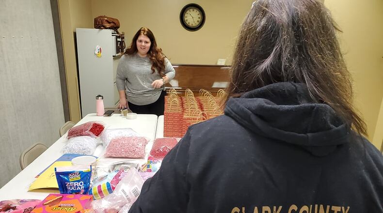 The Clark County Senior Citizens Task Force and students from Horace Mann Elementary School created Valentine’s cards and goodie bags that will be handed out to residents at the Springfield Nursing and Independent Living on Monday for Valentine’s day. Contributed