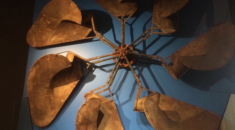The original windmill ‘buckets’ from one of the iron turbines manufactured by Mast-Foos are on display at the Heritage Center. PHOTO COURTESY OF THE CLARK COUNTY HISTORICAL SOCIETY