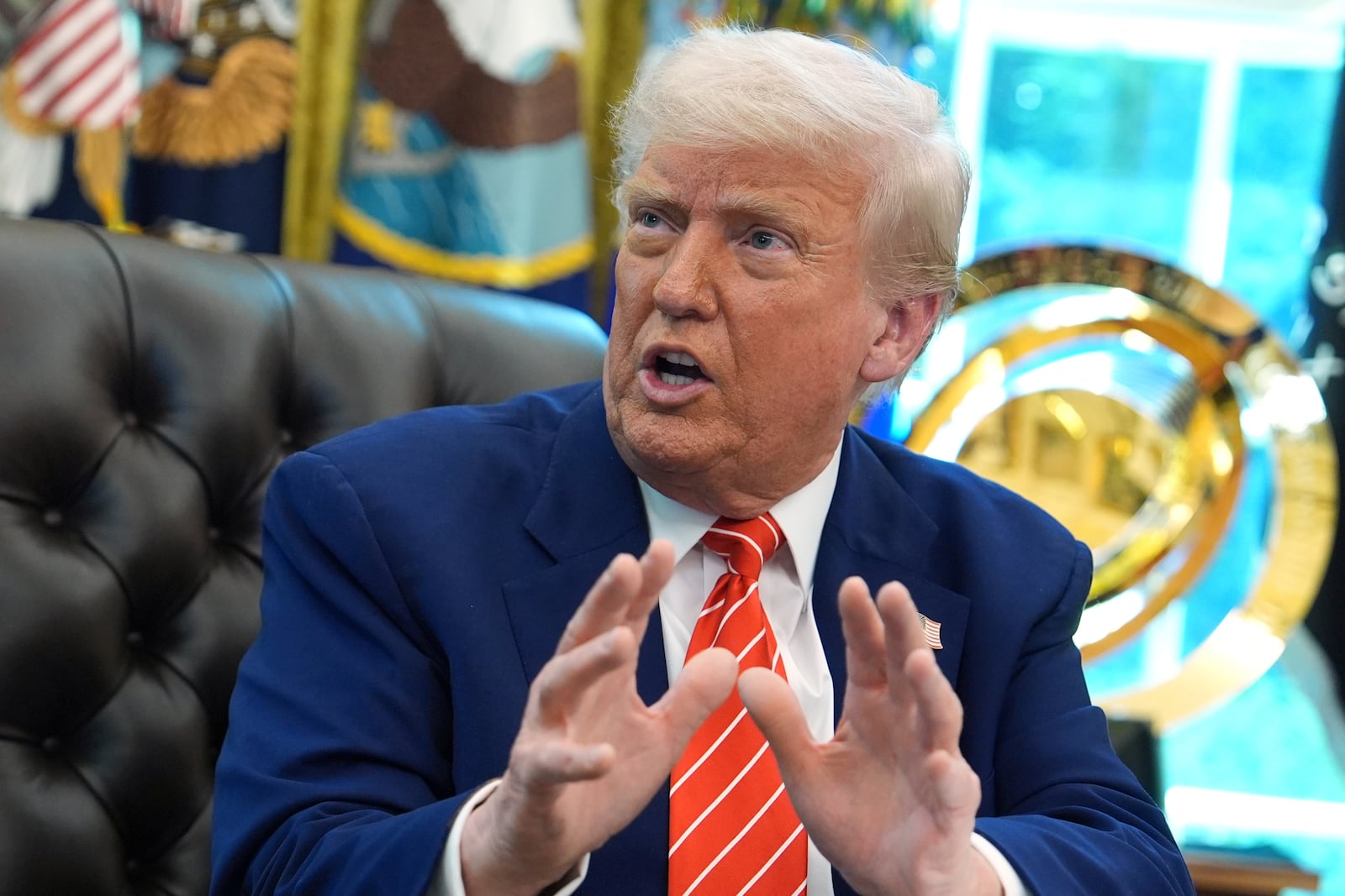 President Donald Trump speaks during a news conference with Elon Musk in the Oval Office of the White House, Friday, May 30, 2025, in Washington. (AP Photo/Evan Vucci)