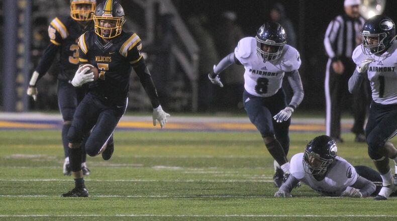 Springfield’s Michael Brown-Stephens runs against Fairmont on Friday, Oct. 26, 2018, at Evans Stadium in Springfield. David Jablonski/Staff