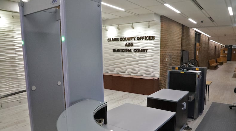 The renovated lobby entrance of the Municipal Court building. BILL LACKEY/STAFF