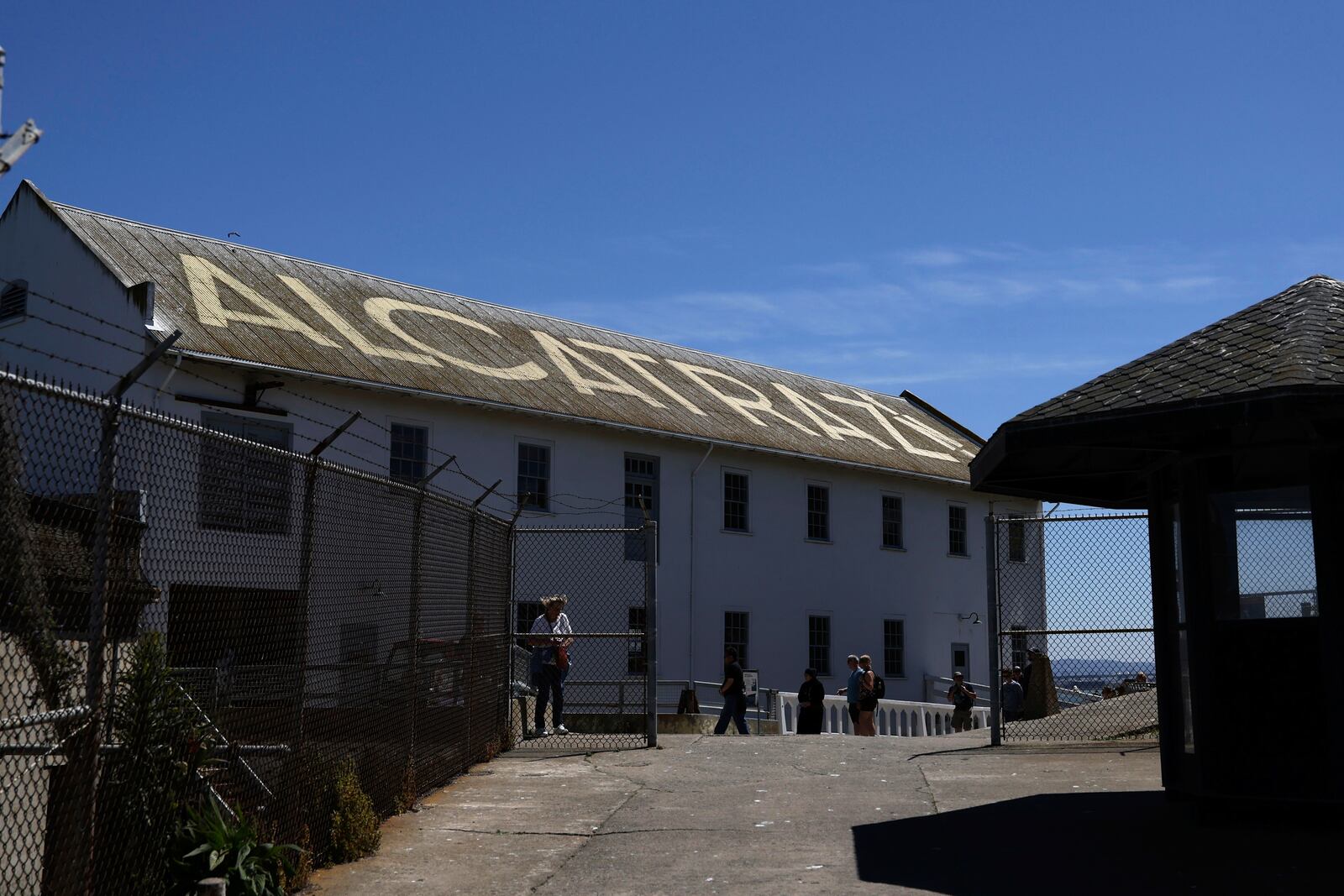 Visitors tour Alcatraz Island in San Francisco, Monday, May 5, 2025. (AP Photo/Jed Jacobsohn)