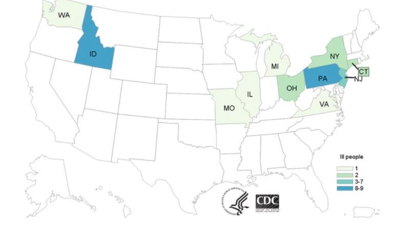 People infected with the outbreak strain of E. coli as of April 12. CONTRIBUTED
