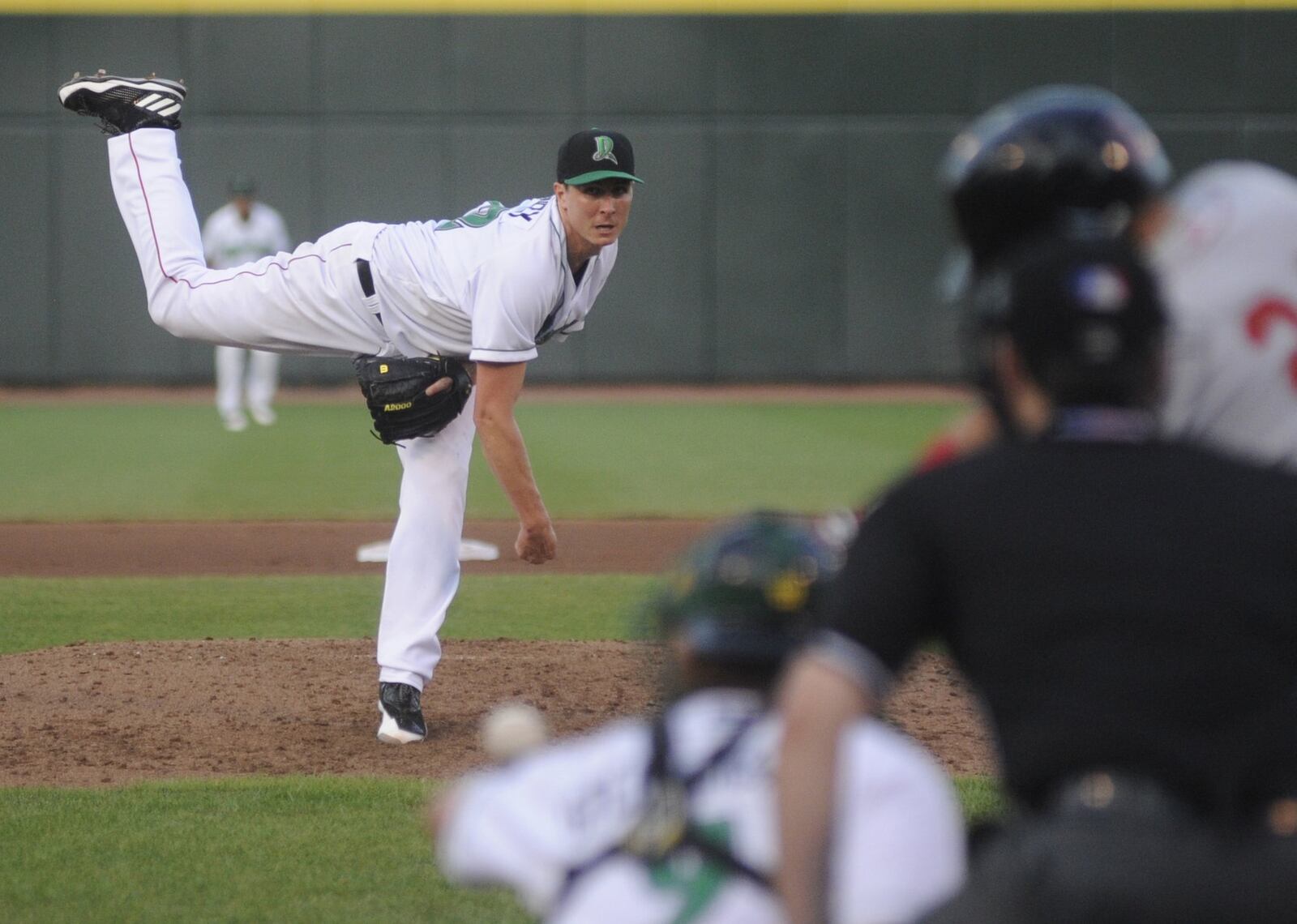 Reds pitcher Homer Bailey earned a rehab assignment win in the Dragons’ 4-2 defeat of the visiting Great Lakes Loons at Dayton’s Fifth Third Field on Wednesday, June 14, 2017. MARC PENDLETON / STAFF