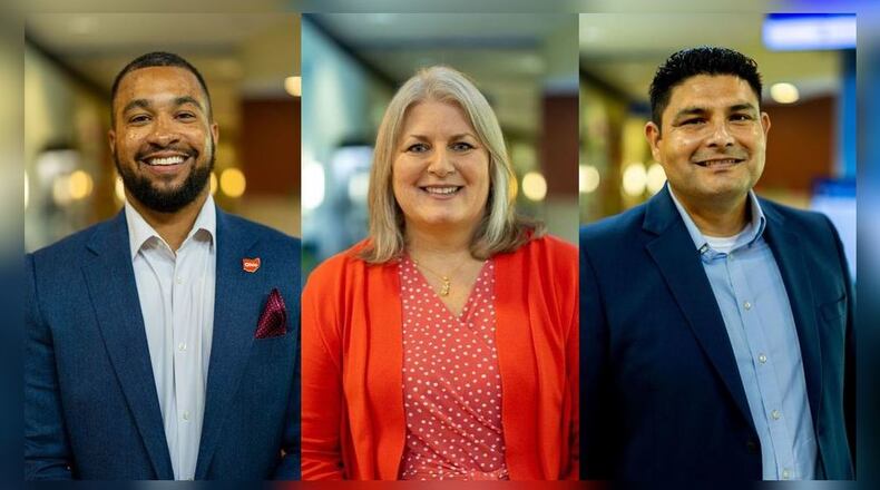 Clark State College’s 2023 Presidential Award Honorees include: Jordan Tyler, Emerging Leader Award; The Springfield Foundation, executive director Susan Carey, Richard O. Brinkman Award; and Manuel Lopez Ramirez, Distinguished Alumnus Award.