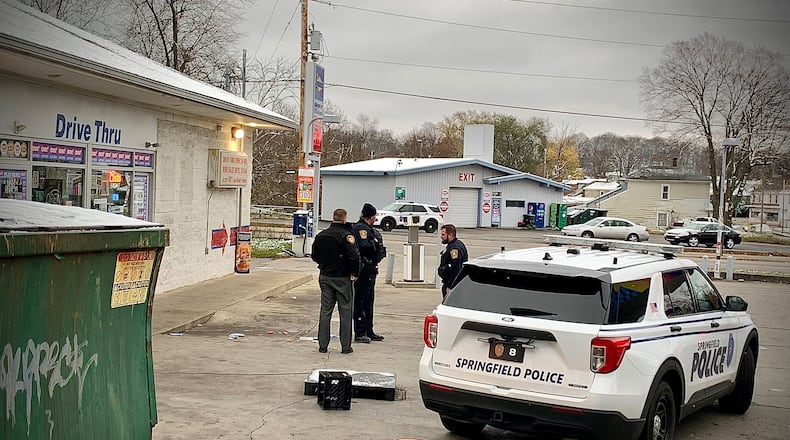 Officer involved, shooting Springfield at Sunoco station intersection of Selma Road and East St., Sunday morning November 13, 2022. Marshall Gorby\STAFF