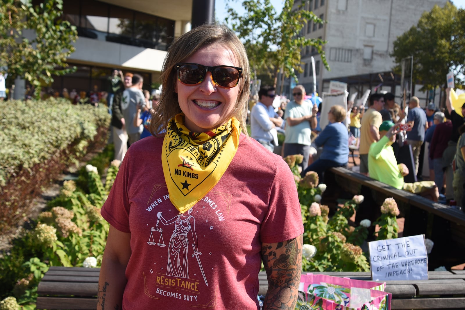 Jen Casto, a local organizer representing Indivisible, the progressive organization behind the No Kings protests. CONTRIBUTED