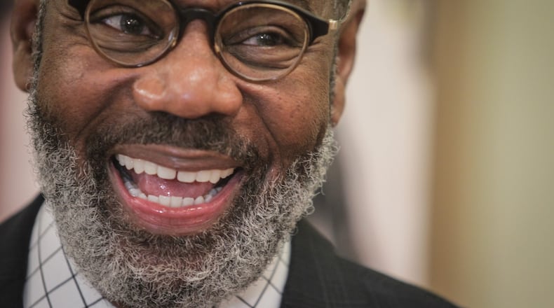 Wilber force president, Dr. Elfred Anthony Pinkard talks with three State Representatives at the University Monday September 14, 2020.