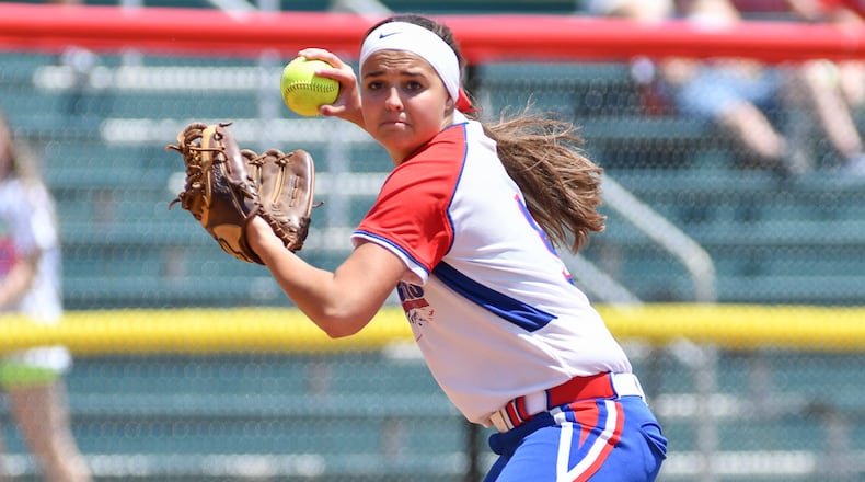 Northwestern shortstop Jamie Rutherford throws to first base during a Division III state semifinal game against Warren Champion on Friday at Firestone Stadium in Akron. Contriubted Photo by Bryant Billing