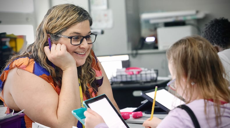 Robyn Wheeler, Intervention Specialist at Hayward Middle School in the Springfield City School District, is one of four teachers to receive this year's Excellence in Teaching Award. MARSHALL GORBY\STAFF
