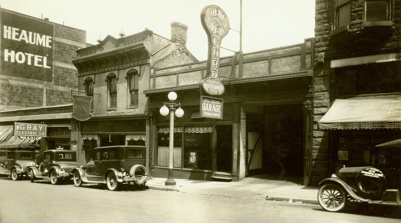 This 1927 photo shows businesses on the east side of North Fountain Avenue. PHOTO COURTESY OF THE CLARK COUNTY HISTORICAL SOCIETY