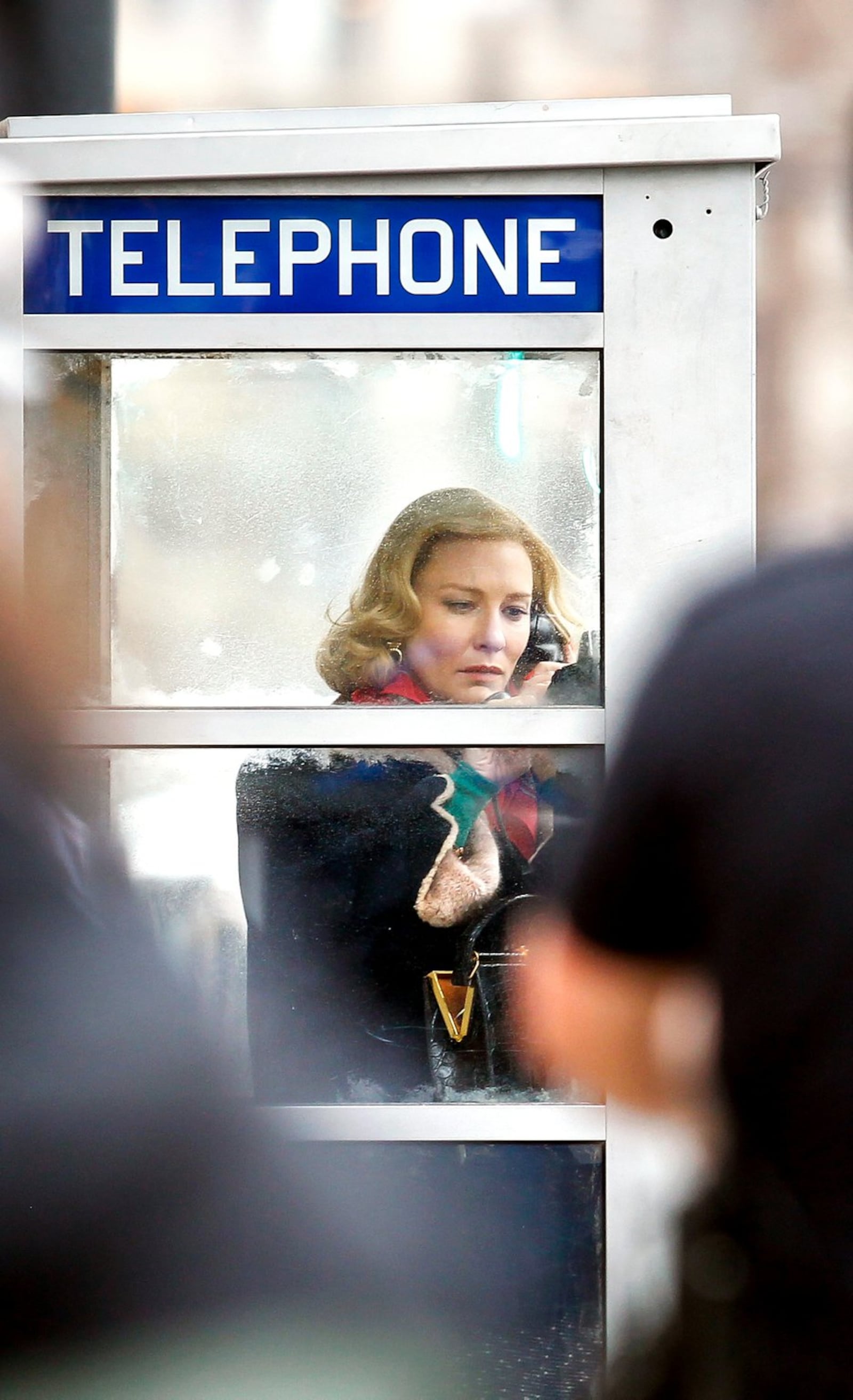 Oscar winning actress Cate Blanchett is filmed for a scene in the movie “Carol” outside Kosta’s Restaurant Monday, April 14, 2014, along Court Street in Hamilton. The movie also stars Rooney Mara. STAFF