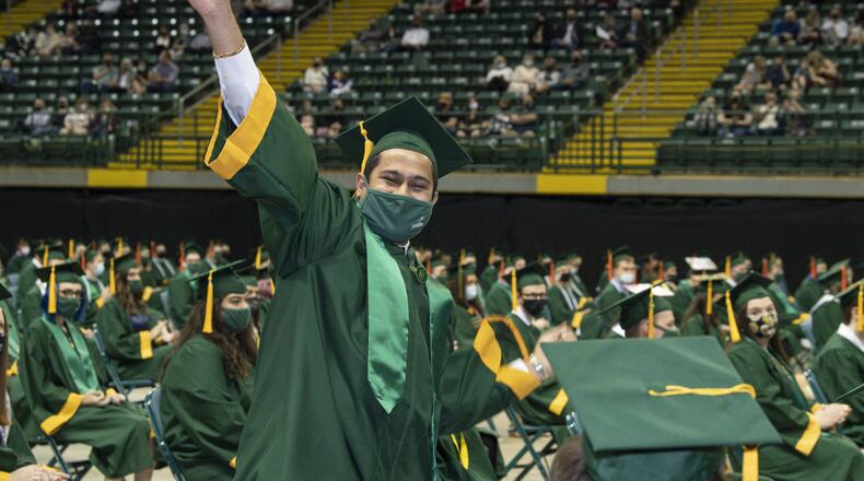 Wright State University honored nearly 1,900 graduating students over the course of four spring commencement ceremonies on April 30 and May 1 in the Wright State Nutter Center.