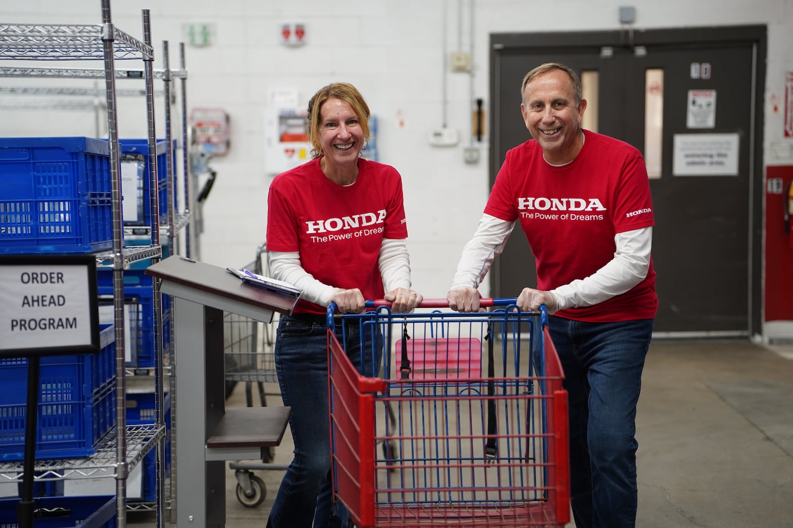 Honda team members volunteer at Second Harvest Food Bank in Springfield. Contributed/Photo by Allie Godfrey, Second Harvest Food Bank.
