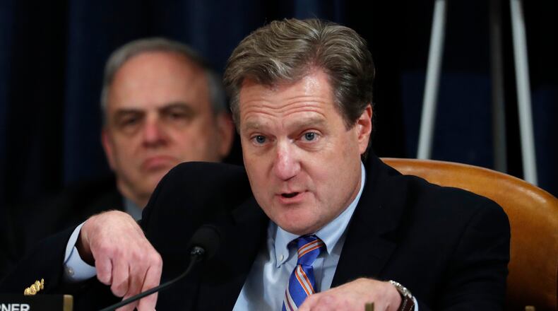U.S. Rep. Mike Turner (R-Dayton) questions Ambassador Kurt Volker, former special envoy to Ukraine, and Tim Morrison, a former official at the National Security Council, as they testify before the House Intelligence Committee on Capitol Hill November 19, 2019 in Washington, DC. (Photo by Jacquelyn Martin - Pool/Getty Images)