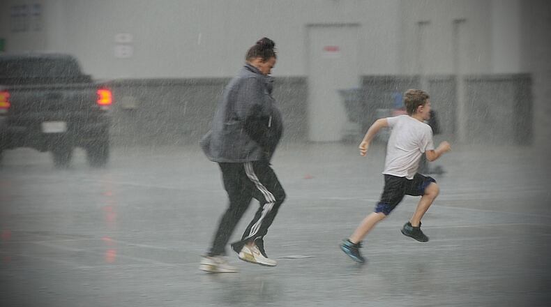 Storms and heavy rainfall hit the Miami Valley area late Saturday, May 21, 2022. MARSHALL GORBY \STAFF