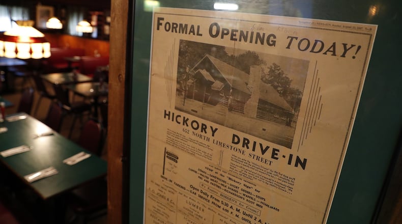 A newspaper article from 1947 hangs on the wall of The Hickory Inn. BILL LACKEY/STAFF