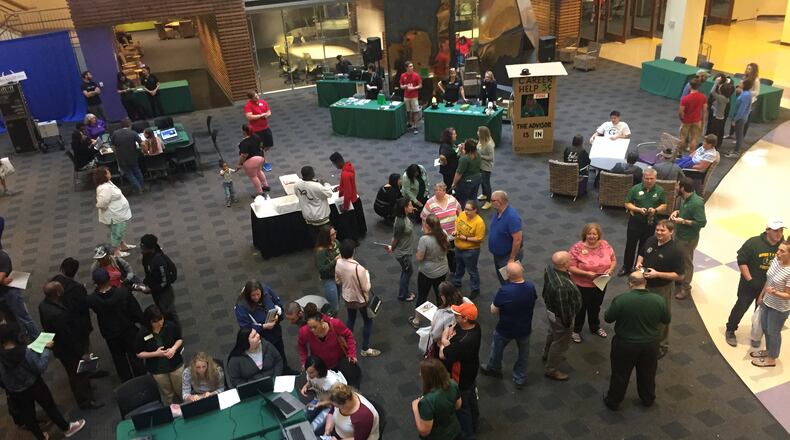 Nearly 700 incoming students visited Wright State University on Monday as part of a “signing day” event.
