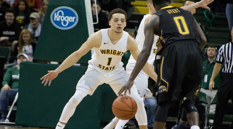 Wright State’s Justin Mitchell defends against Kent State on Saturday, Dec. 9, 2017 at the Nutter Center. Allison Rodriguez/CONTRIBUTED