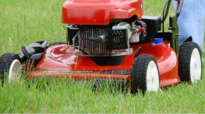 A Springfield man has been accused of choking a family member over a borrowed lawnmower.