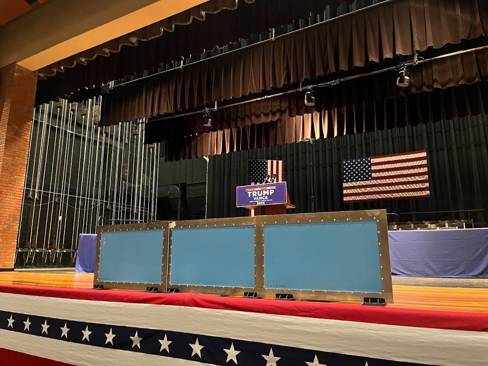The Middletown High School auditorium early Monday. THOMAS GNAU/STAFF