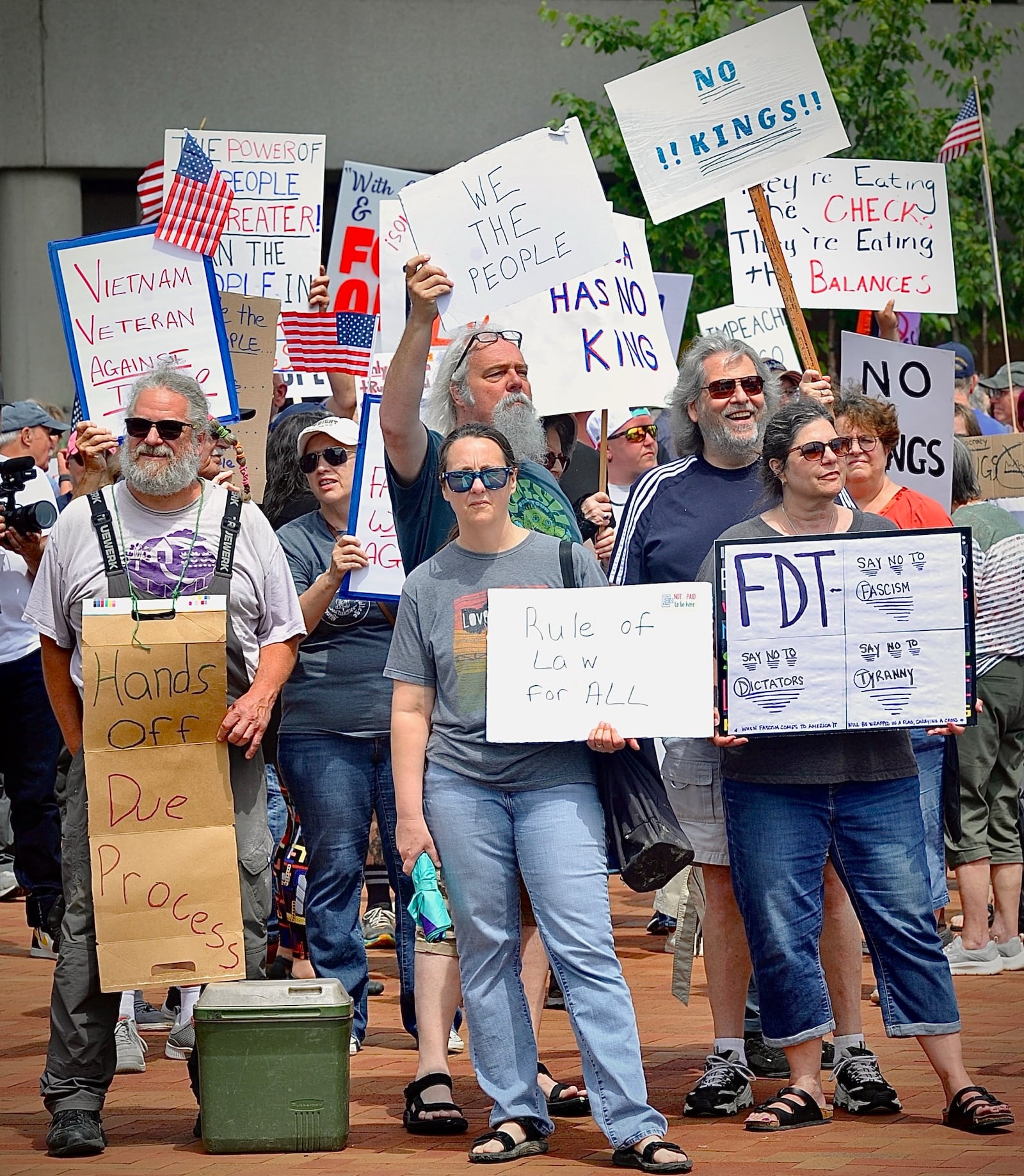 Hundreds of protesters gathered in front of Springfield City Hall to protest President Donald Trump on Saturday, June 14, 2025. Contributed Photos\MARSHALL GORBY