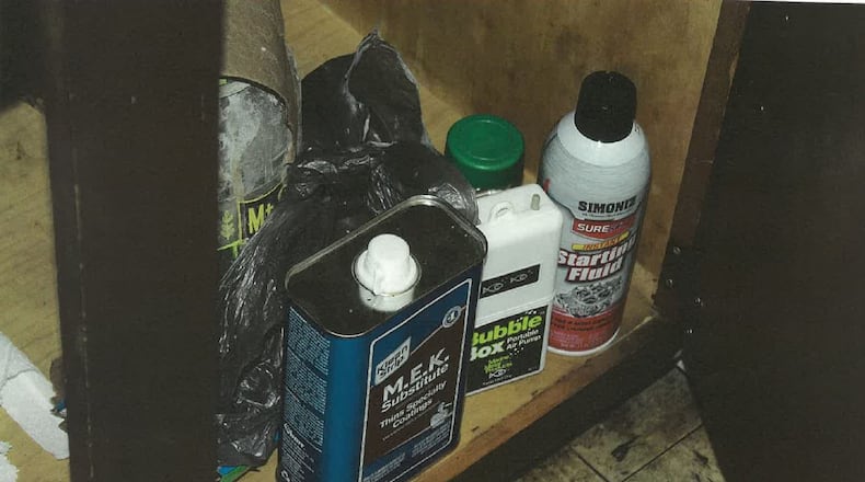 Varying components of a DMT lab were found at an apartment complex on South Yellow Springs Street in Springfield. DMT is a powerful hallucinogenic drug. CONTRIBUTED.