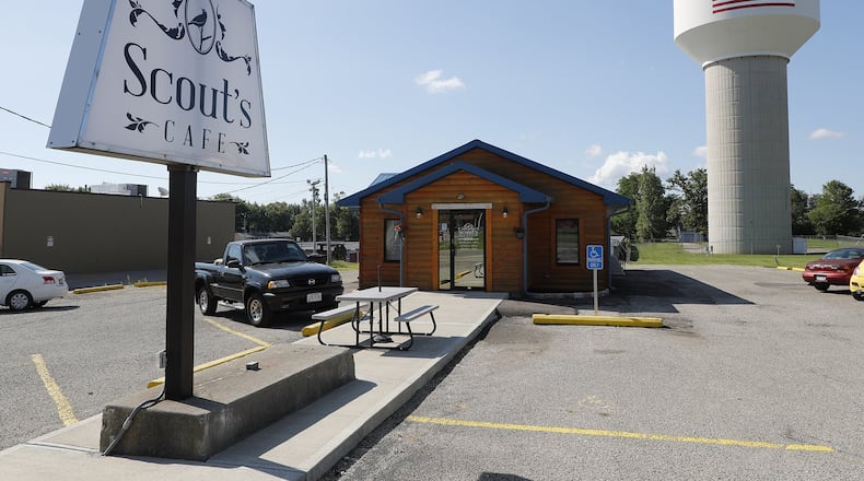 Scout’s Cafe located under the water tower on Moorefield Road. BILL LACKEY/STAFF