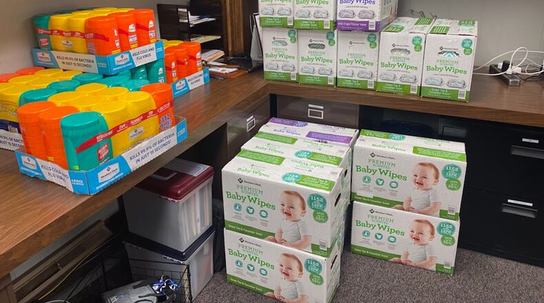 The Tecumseh Local School District's Junior Optimist Club is sponsoring a relief drive this weekend for the victims that were affected by the tornadoes. The ROTC Cadet unit donated some items on Thursday. Contributed