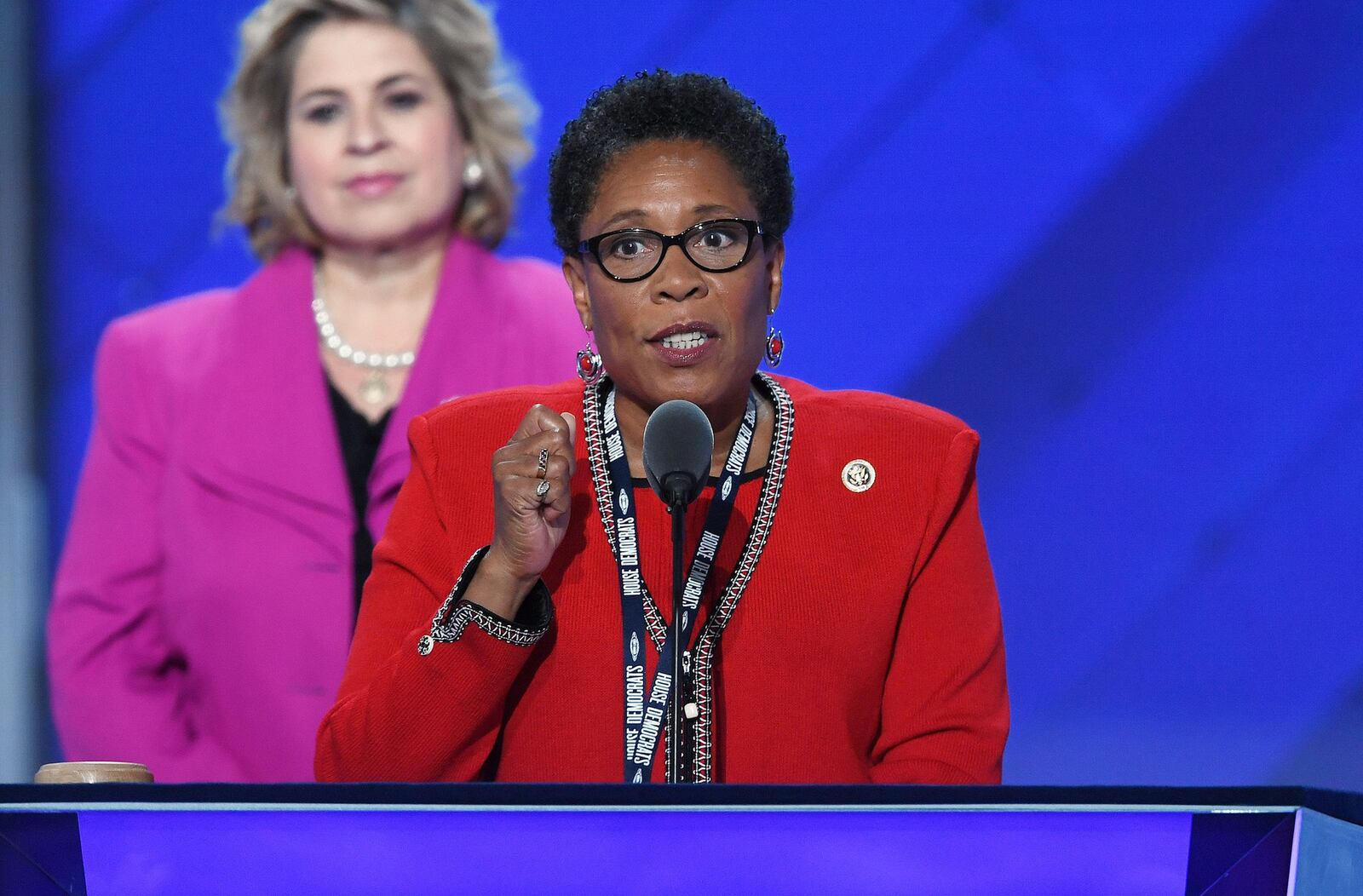 Ohio Rep. Marcia Fudge, the new chairwoman of the Democratic National Convention, speaks during the convention’s first day on Monday, July 25, 2016 at the Wells Fargo Center, Philadelphia, Pa. (Olivier Douliery/Abaca Press/TNS)