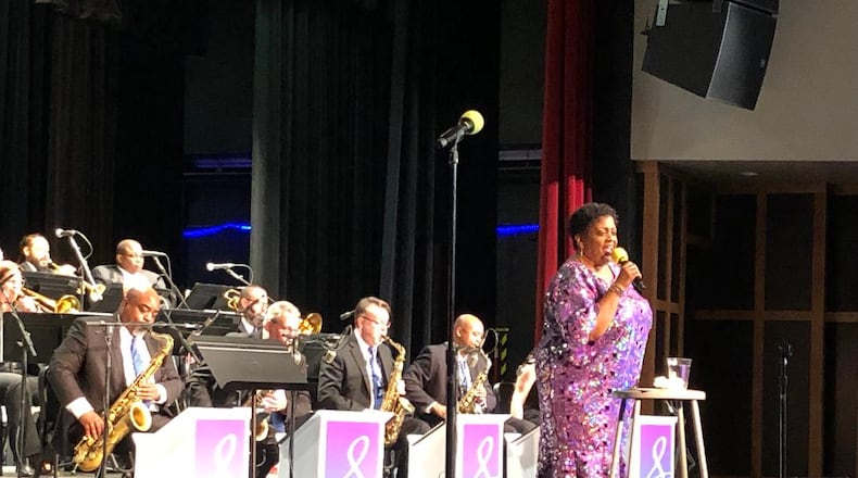 The voice of Carmen Bradford and the musicians of the Springfield Symphony Jazz Orchestra combined to entertain more than 400 audience members for the concert "Ella Fitzgerald, First Lady of Song" at the John Legend Theater on Saturday. /Contributed