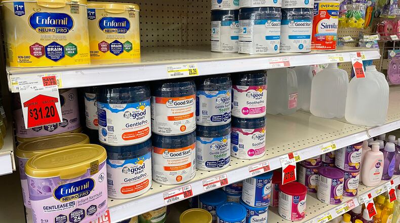 Groceryland on South Limestone Street in Springfield has formula Wednesday, May 11, 2022 but management said they're selling it fast. BILL LACKEY/STAFF