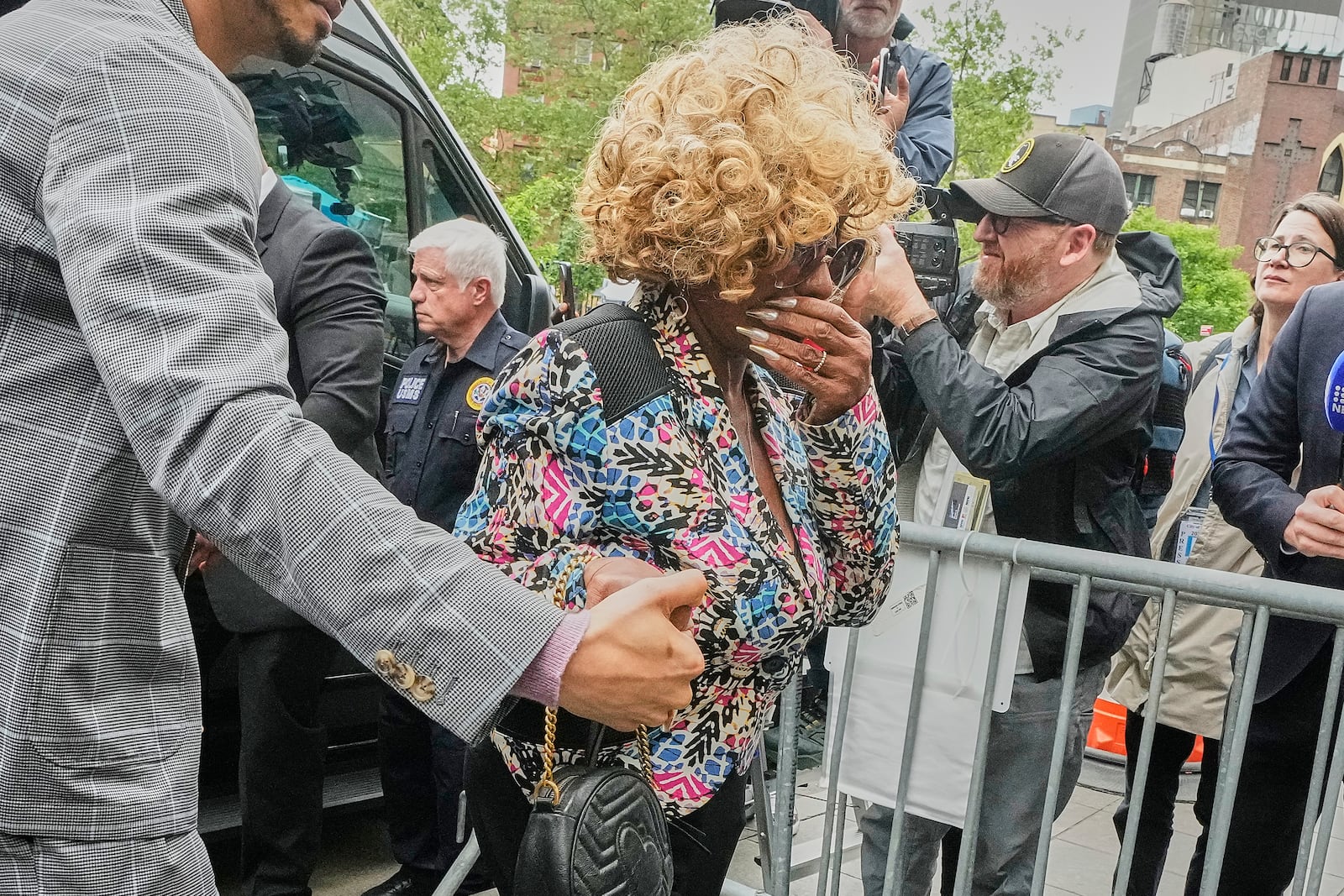 Janice Combs arrives at Federal Court after the lunch break in the Sean "Diddy" Combs trial, in New York, Tuesday, May 13, 2025. (AP Photo/Richard Drew)