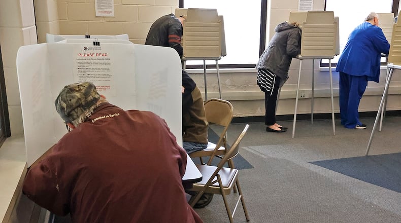 Clark County residents filled all the voting booths Wednesday, Nov. 2, 2022 as they vote early at the Clark County Board of Elections. BILL LACKEY/STAFF