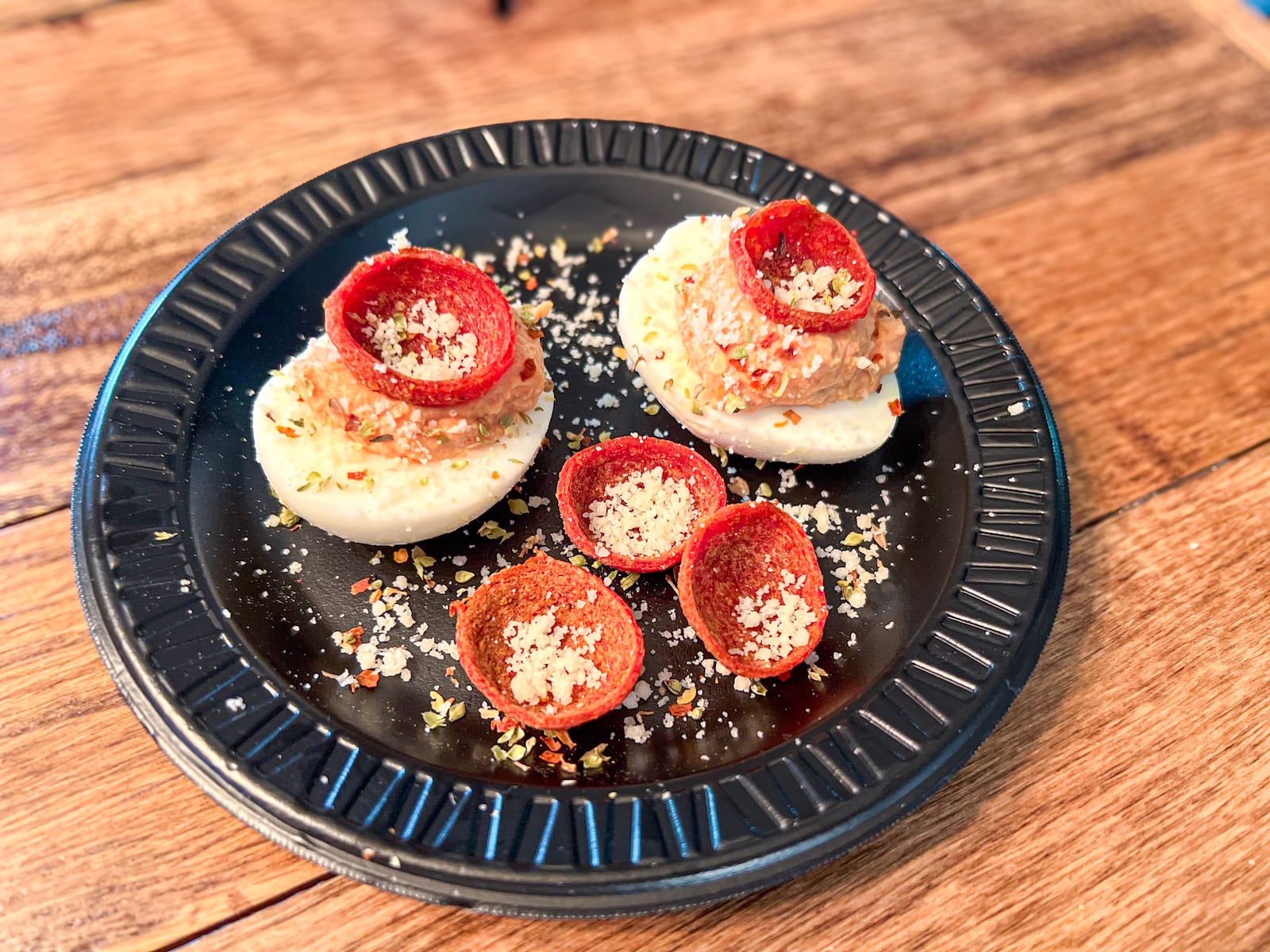 The Ohio Poultry Association has several new deviled egg flavors including Columbus Pizza (CONTRIBUTED PHOTO).