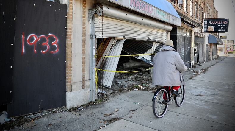 There are dangerous, blighted buildings along N. Main Street in Dayton. MARSHALL GORBY\STAFF