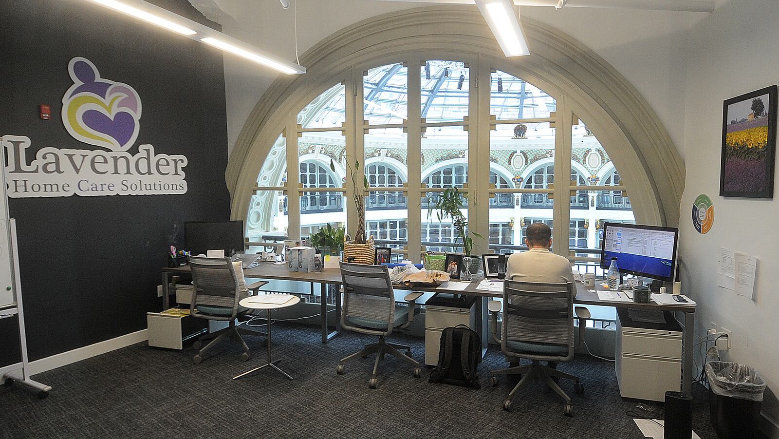 Lavender Home Care Solutions, which is an Entrepreneurs' Center member, is one of the businesses located inside The Hub Powered by PNC Bank at the Arcade in downtown Dayton. MARSHALL GORBY\STAFF
