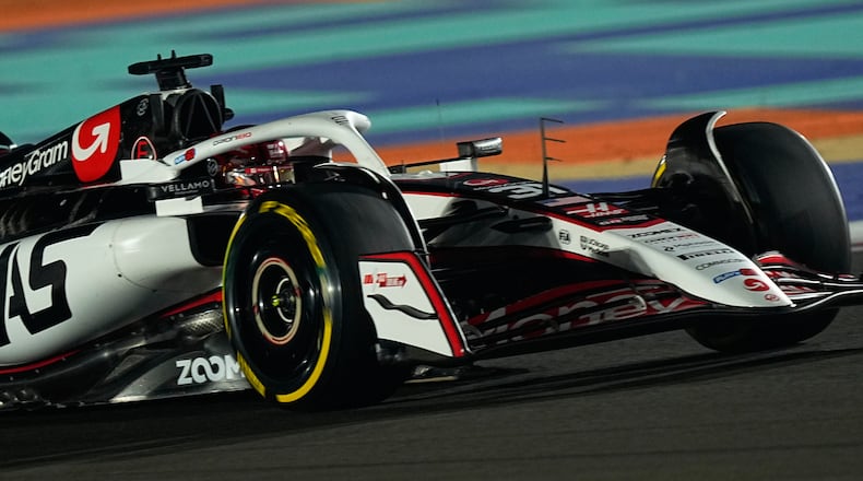 Haas driver Esteban Ocon of France in action during the sprint qualifying for the Formula One Qatar Grand Prix in Friday, Nov. 28, 2025. (AP Photo/Altaf Qadri, Pool)