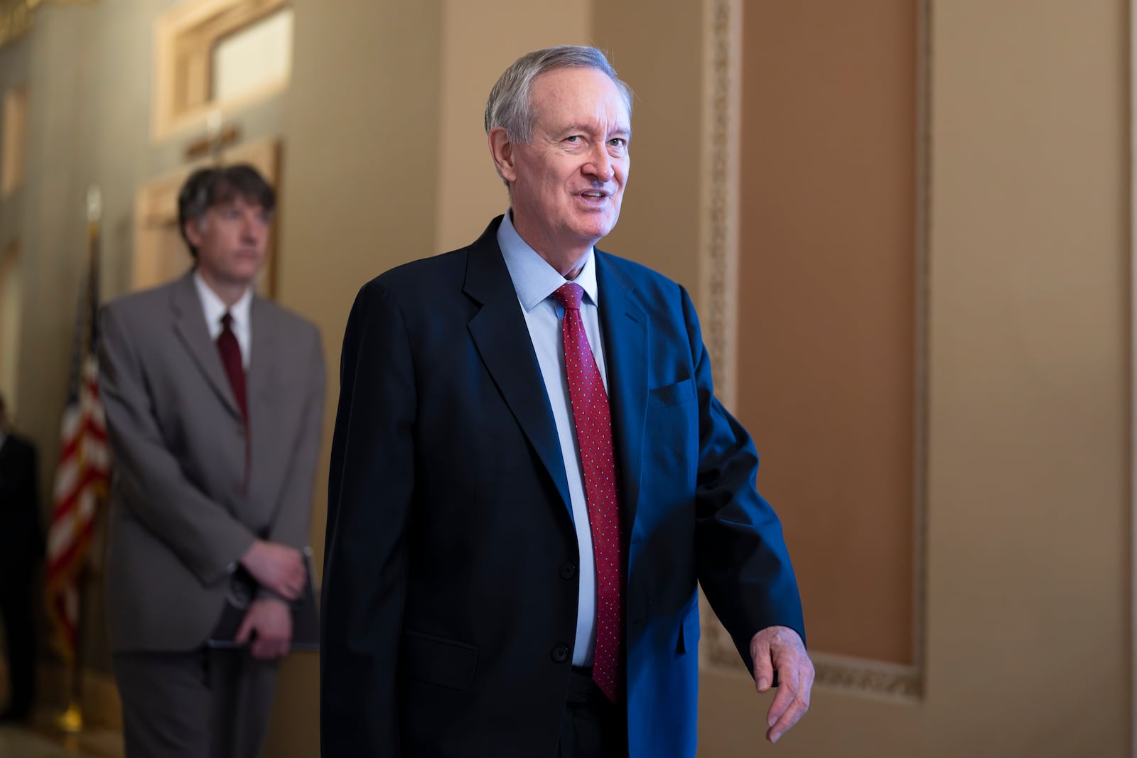 Senate Finance Committee Chairman Mike Crapo, R-Idaho, arrives for a closed-door Republican meeting to advance President Donald Trump's sweeping domestic policy bill, at the Capitol in Washington, Friday, June 27, 2025. (AP Photo/J. Scott Applewhite)