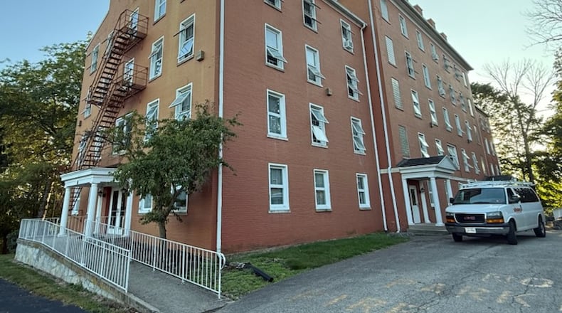 The Springfield Fire Rescue Division responded Friday afternoon to a fire at a Wittenberg University student residence hall, temporarily displacing some students as the university and local officials work to secure alternative housing. The scene at Myers Hall has since been cleared, but officials continue to ventilate the building. JOSEPH COOKE/STAFF