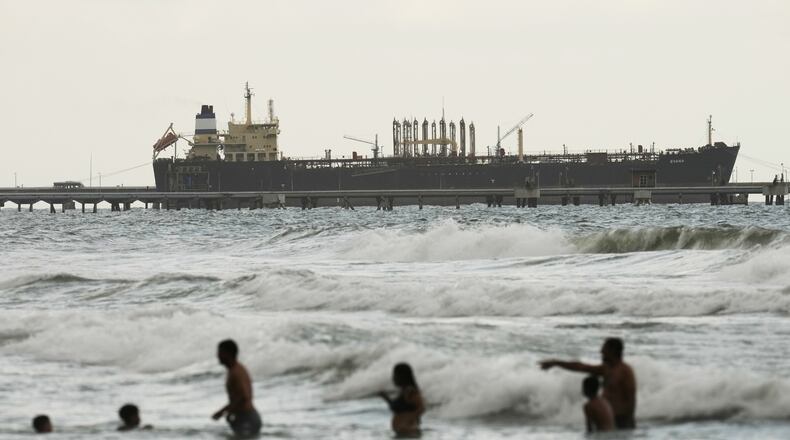 FILE - Evana, an oil tanker, is docked at El Palito Port in Puerto Cabello, Venezuela, Dec. 21, 2025. The U.S. military says U.S. forces have boarded another oil tanker in the Caribbean Sea. The Olina is the fifth tanker seized by U.S. forces. (AP Photo/Matias Delacroix, File)